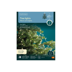 Micro LED a grappolo x albero arg/bianco caldo 240cm 8Funz OUT