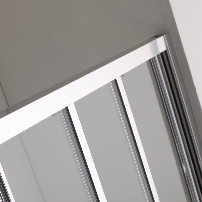 Porta nicchia doccia 90 cm tre ante trasparenti