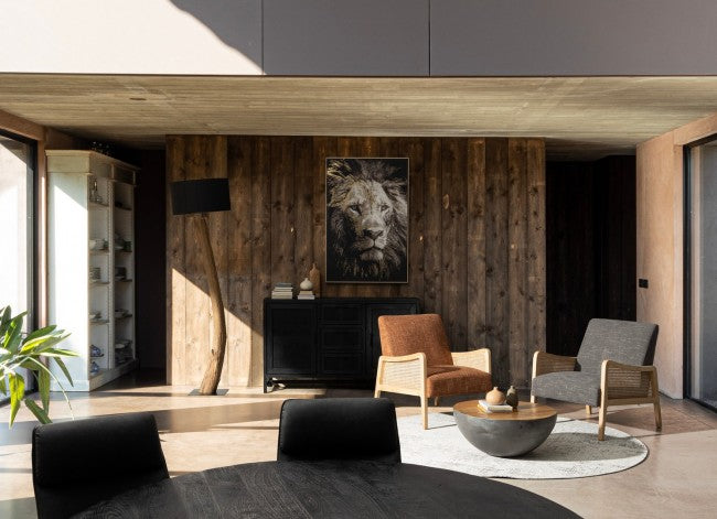 Lampada da terra kleta nero D.55x120h in legno