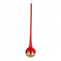 Pendaglio natalizio a bolla in vetro Rosso Oro PAINT