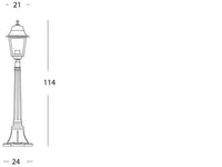 Lampada da terra in alluminio pressofuso con diffusori in vetro trasparente - Altezza max 210mm nero