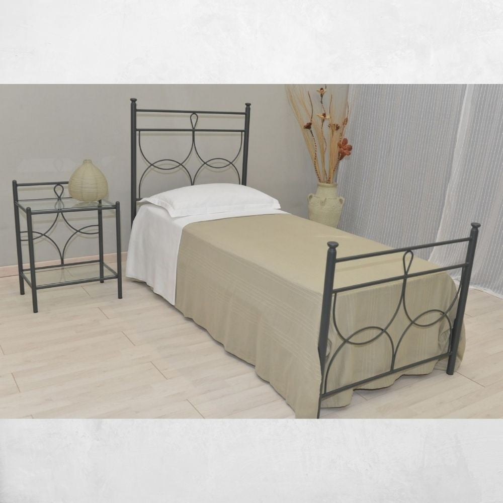 Letto singolo in ferro battuto 90x201x126 cm