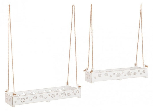 4x Set2 Vassoio Hilaris Rett Bianco Stella