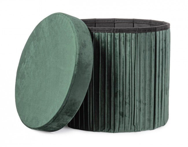 4x Pouf in velluto verde 38a x 38b x 38h