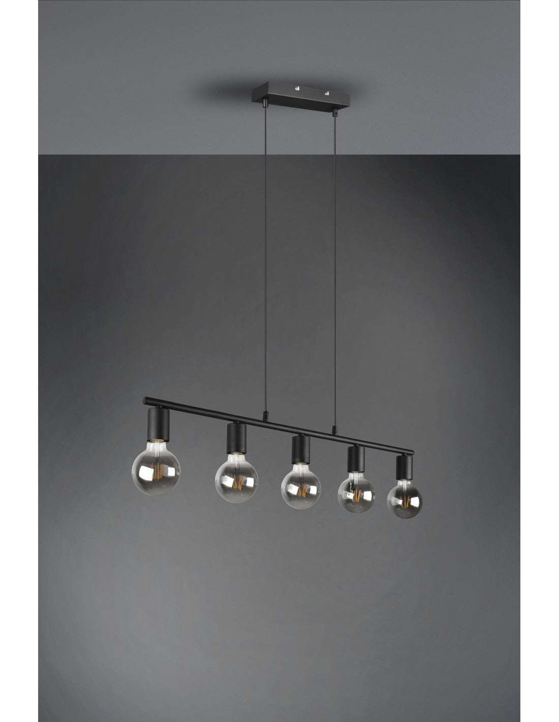 Sospensione 5xE27 Vannes Nero L82 cm Trio Lighting