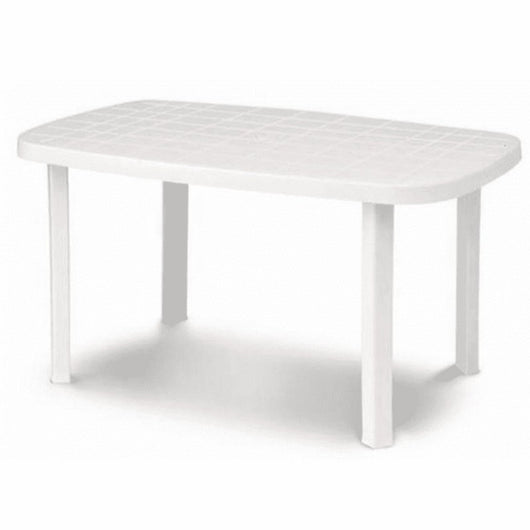 Tavolo da giardino in resina ovale bianco Otello 140x80x72 cm