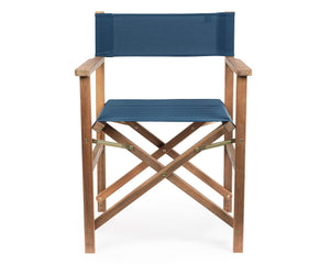 Sedia Regista Noemi Blu - Legno di Acacia - Tessuto Poliestere - 52x59x83 cm