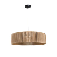 Lampada da soffitto Roya ASZ1747 in carta intrecciata rustica effetto bamboo H66xL55