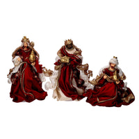Presepe bordeaux con re magi 25,4 cm