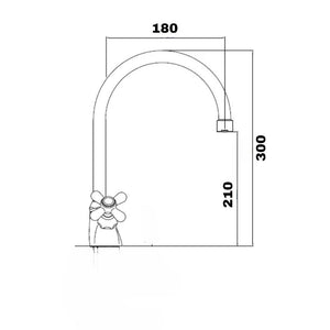 Miscelatore da cucina bicomando satinato Paini Trixi 75CN572 30x18x5 cm