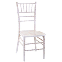 Sedia legno chiavari sbiancato con cuscino avorio cm 40x40h43-92