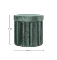 4x Pouf in velluto verde 38a x 38b x 38h