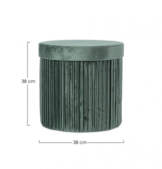 4x Pouf in velluto verde 38a x 38b x 38h