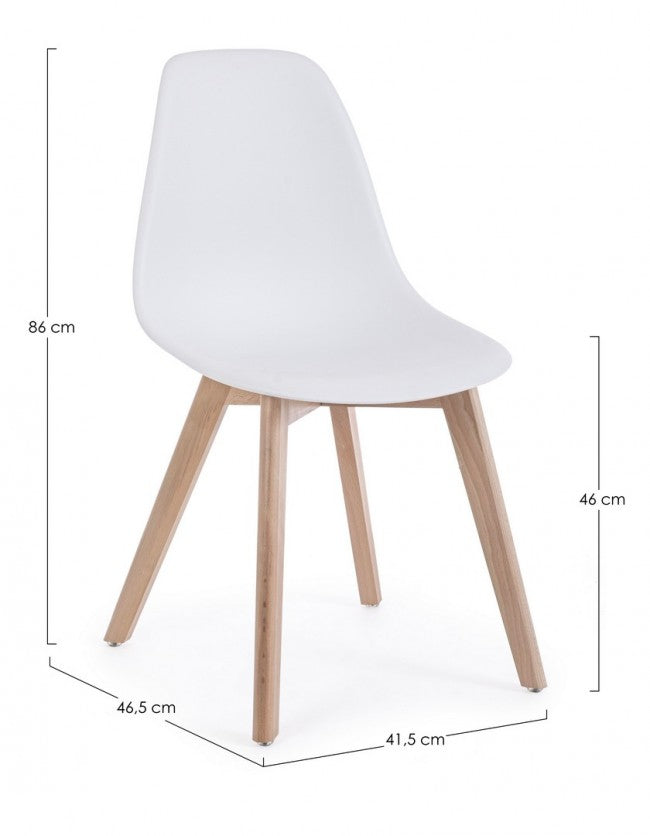 4x Sedia sistema bianco 51.5x46.5x86