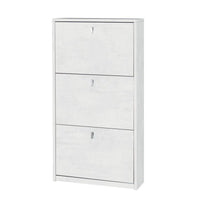 Scarpiera slim salvaspazio tre ante Bianco Ossido 63x18x h117 cm