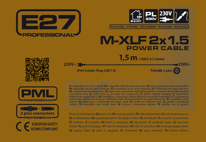 Cavo alimentazione 2x1,5mm2 Schuko 1,5m