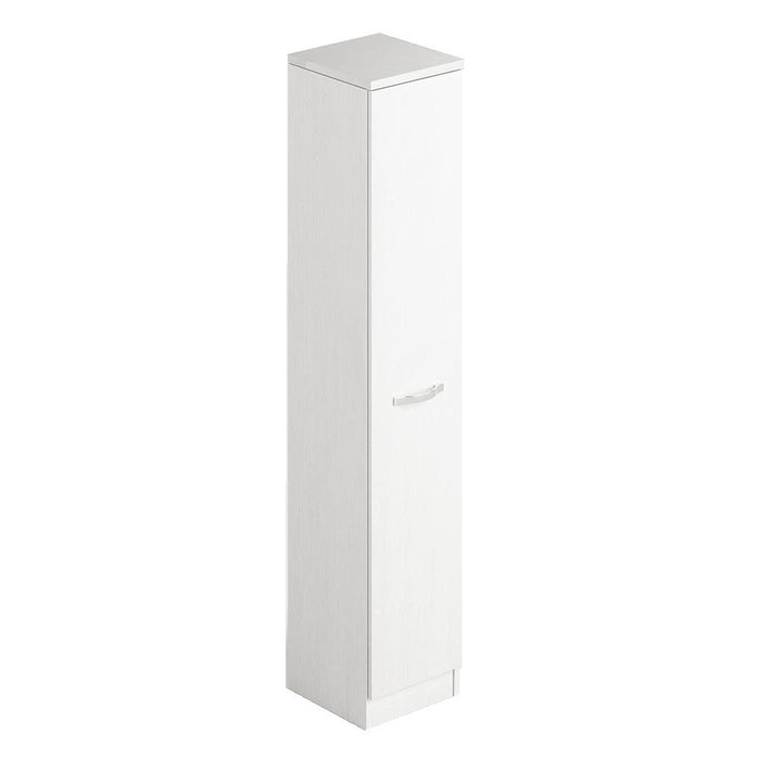 Scarpiera bianco in legno con un’anta e 6 ripiani cm h180x36x38