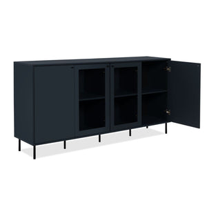 Credenza Caracas 51A con 4 ante e 4 ripiani colore navy blue H90xL180xP40
