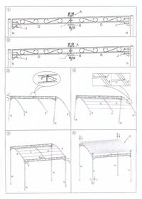 Gazebo in acciaio 2,5x3x2,5-2h m