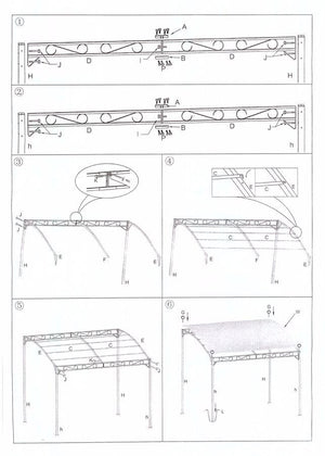 Gazebo in acciaio 2,5x3x2,5-2h m