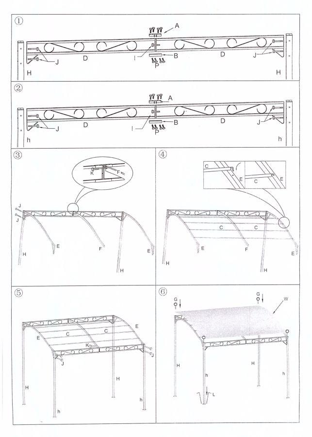 Gazebo in acciaio 2,5x3x2,5-2h m