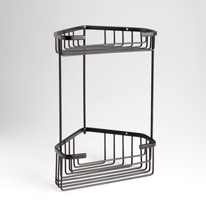 Angoliera portasapone doppia nera per doccia