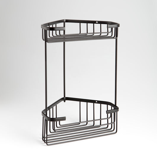 Angoliera portasapone doppia nera per doccia