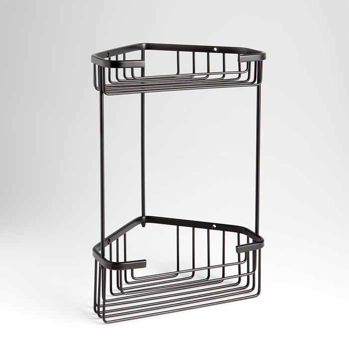 Angoliera portasapone doppia nera per doccia