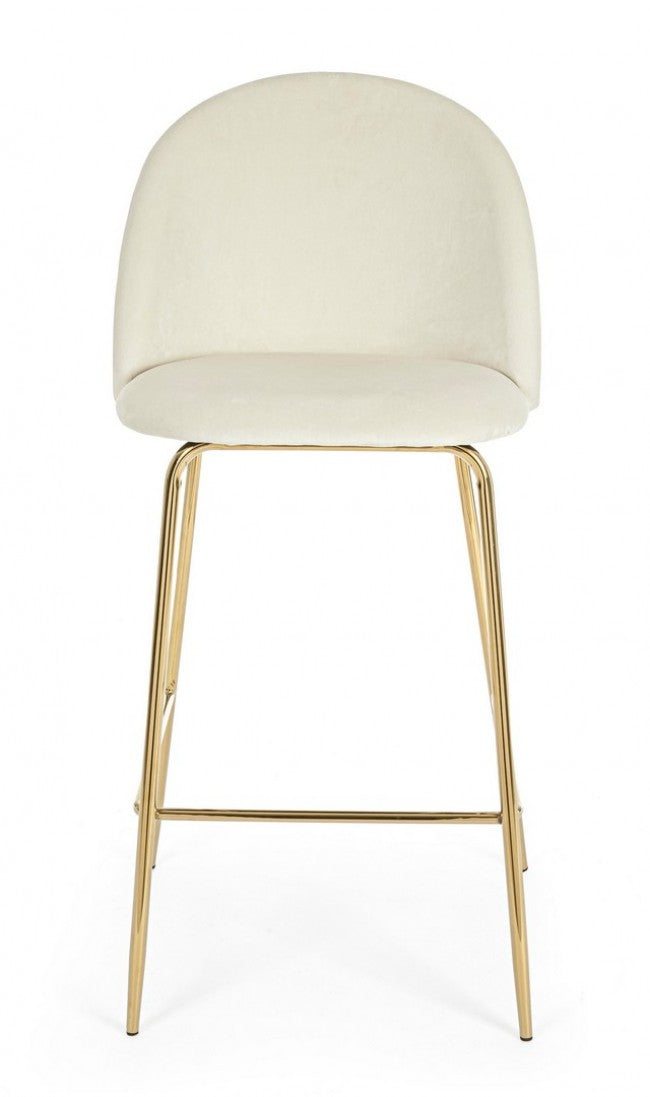 2x Sgabello bar carry bianco in velluto stile atmosphere