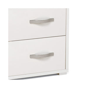 Comodino con 2 cassetti bianco frassinato in legno nobilitato 36x52xH 43