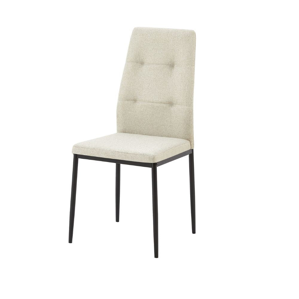 4X Sedia da pranzo Adara in tessuto beige H89xL63.5xP44