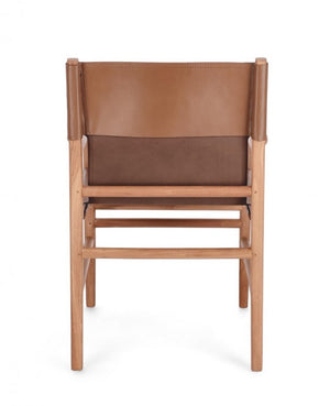 Sedia in pelle cognac 57x58x85 cm