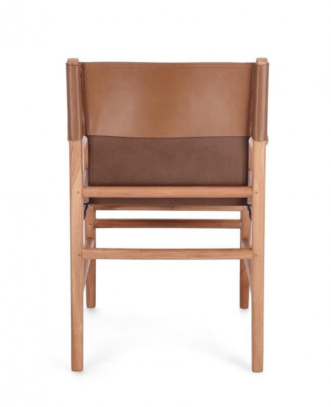 Sedia in pelle cognac 57x58x85 cm