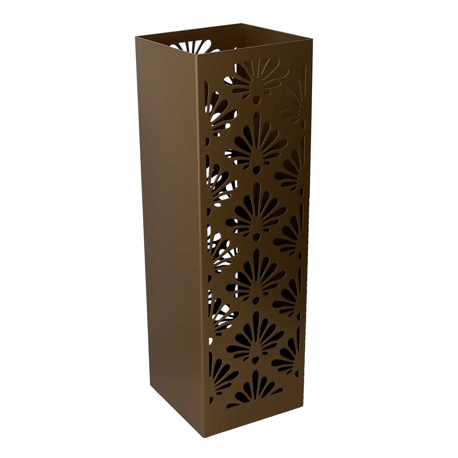 Portaombrelli metallo damasco oro quadro cm 15,5x15,5h49