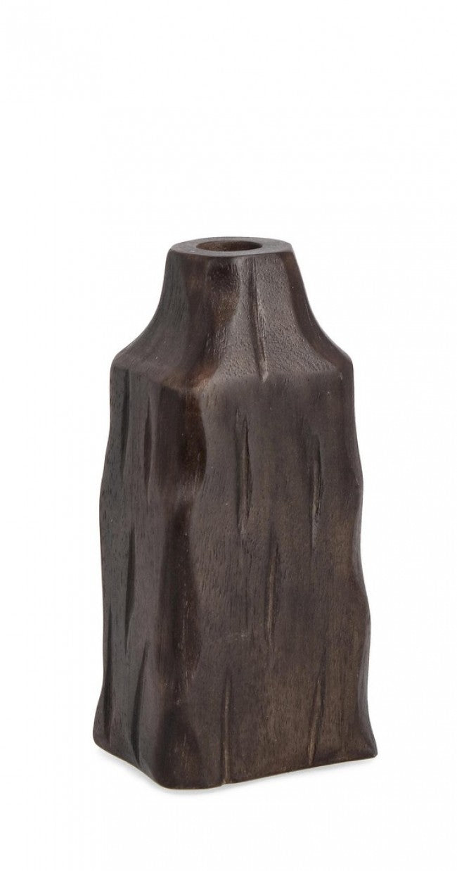 4x Bottiglia decorativa in legno 9,5x7x20,5h