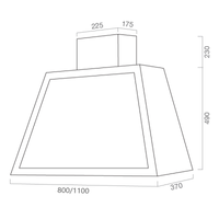 Cappa aspirante GARAGE LISCIO in acciaio inox silver cm 80