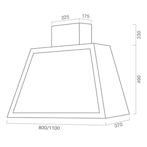 Cappa aspirante GARAGE LISCIO in acciaio inox silver cm 80
