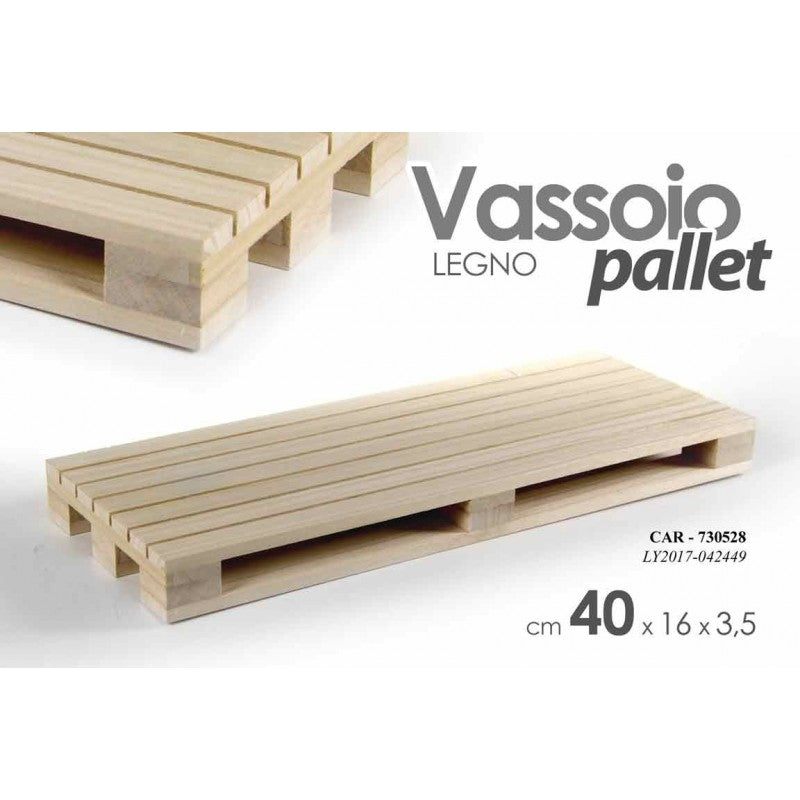 24x Vassoio in legno mini pallet 40 x 16 x 3.5 h