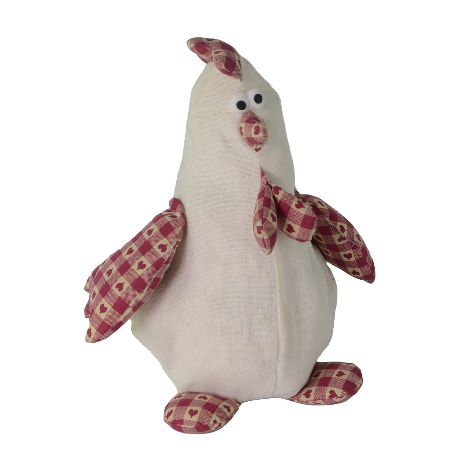 Fermaporta tessuto gallo bianco cm 17x14h25