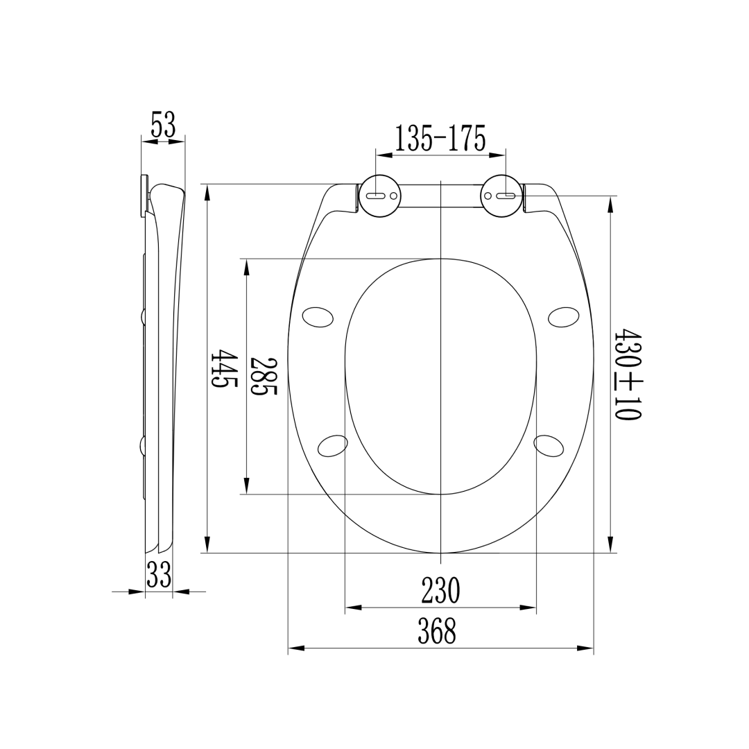 Tavoletta wc universale soft close bianco lucido