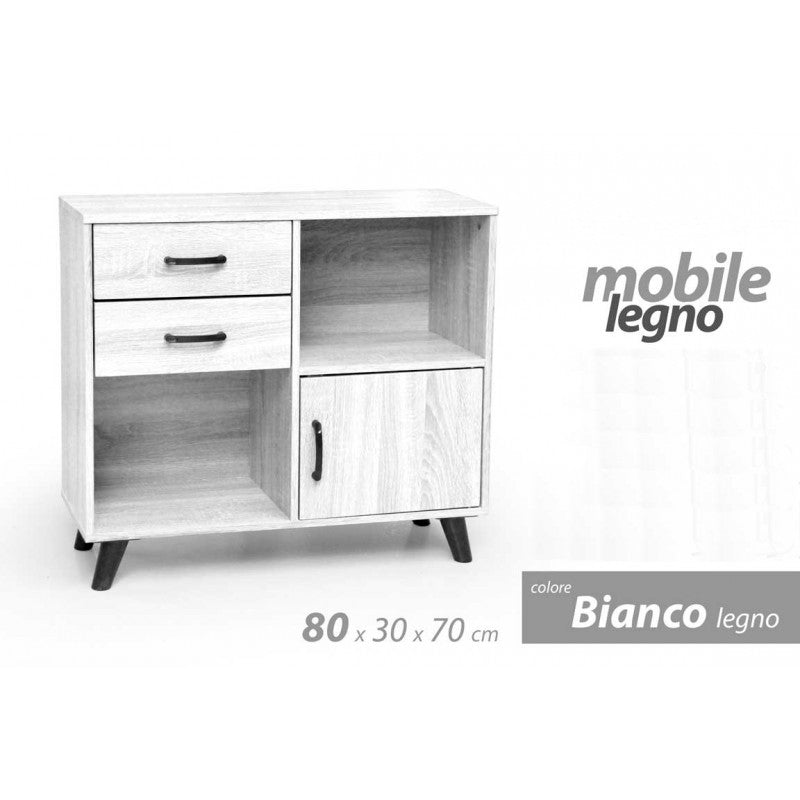 Mobile credenza soggiorno piccolo cm 80 x 30 x 70 h madia bianco