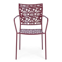 Sedia In Acciaio Con Braccioli Kelsie Bordeaux