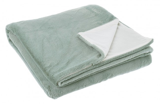 2x Plaid silky verde salvia 180x150