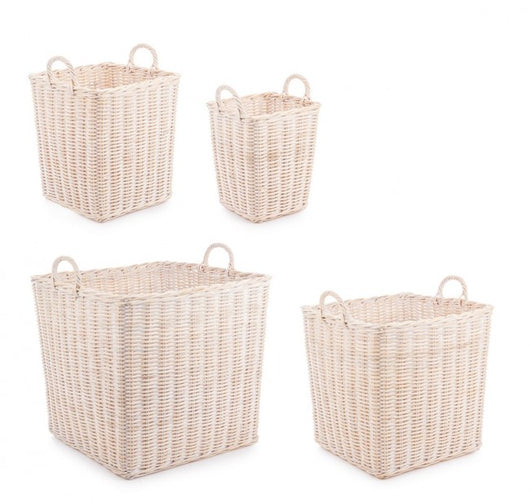 Set di cesti 28x28x36h, 38x38x43h, 48x48x50h, 59x59x57h