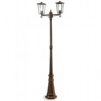 Lampada da esterno in alluminio pressofuso con diffusori in vetro trasparente ruggine