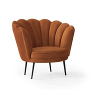 Poltrona Orel in velluto ruggine Milano 09 con piedini neri H75xL75xP80