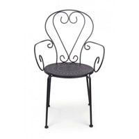 Sedia Da Giardino Con Braccioli In Acciaio Antracite Etienne 49X49X H89 Cm