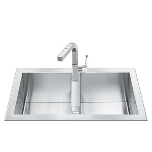 Lavello inox 86x50 cm con 2 vasche