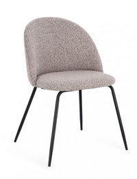 4x Sedia nera/visone 49x55x77h 46h1 in bouclé