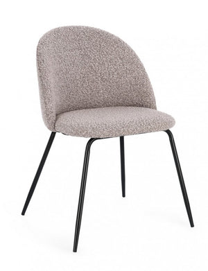 4x Sedia nera/visone 49x55x77h 46h1 in bouclé